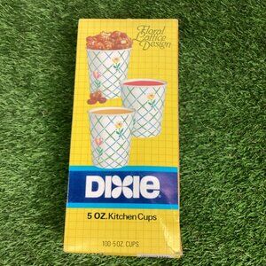 Vintage Dixie Paper Cups Floral Lattice Design 100pcs 1987